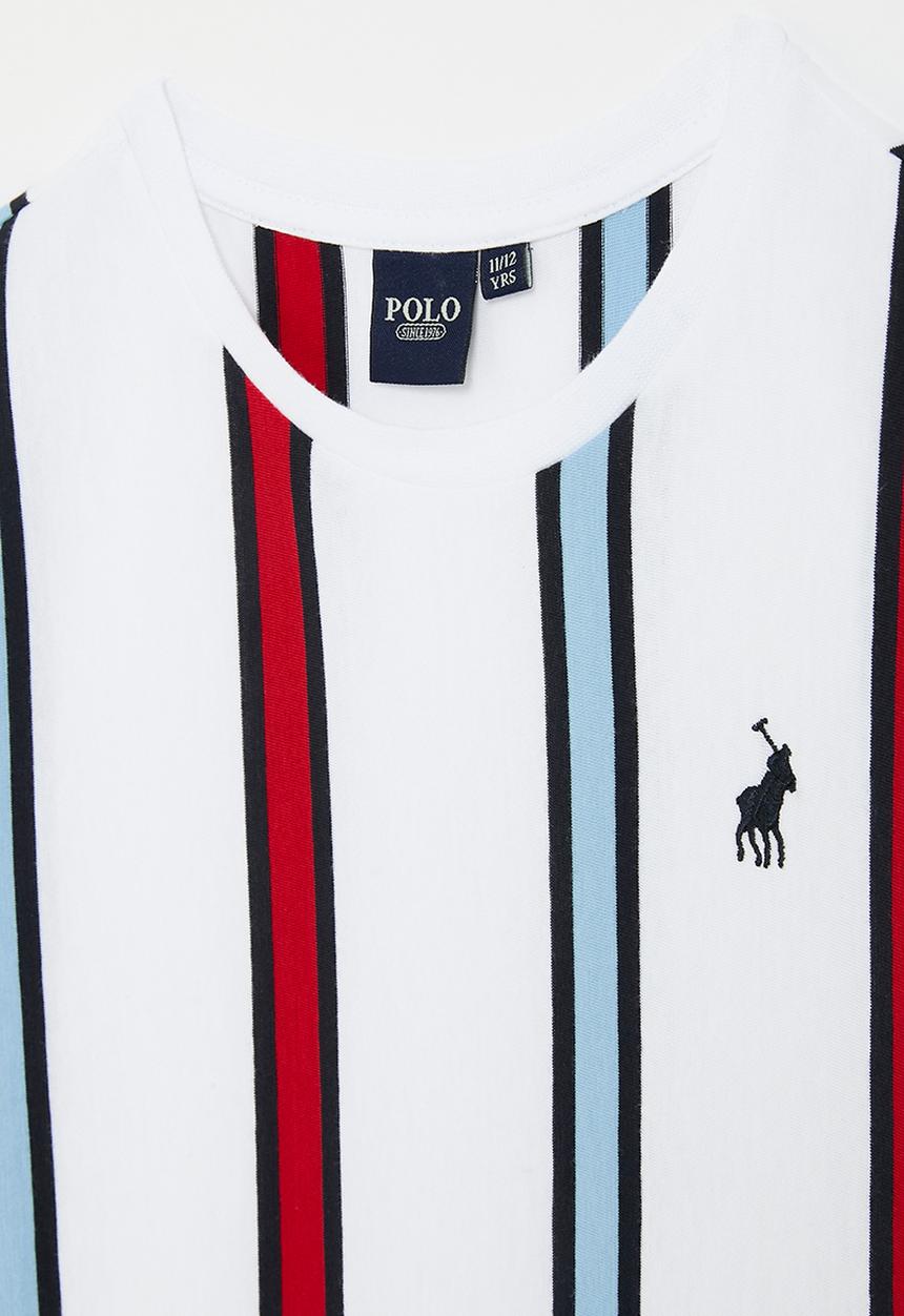POLO - Boys blake striped tee - white