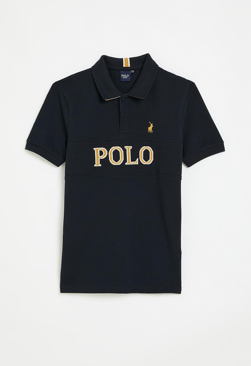 POLO - Boys hawke ss horizontal rib golfer - navy