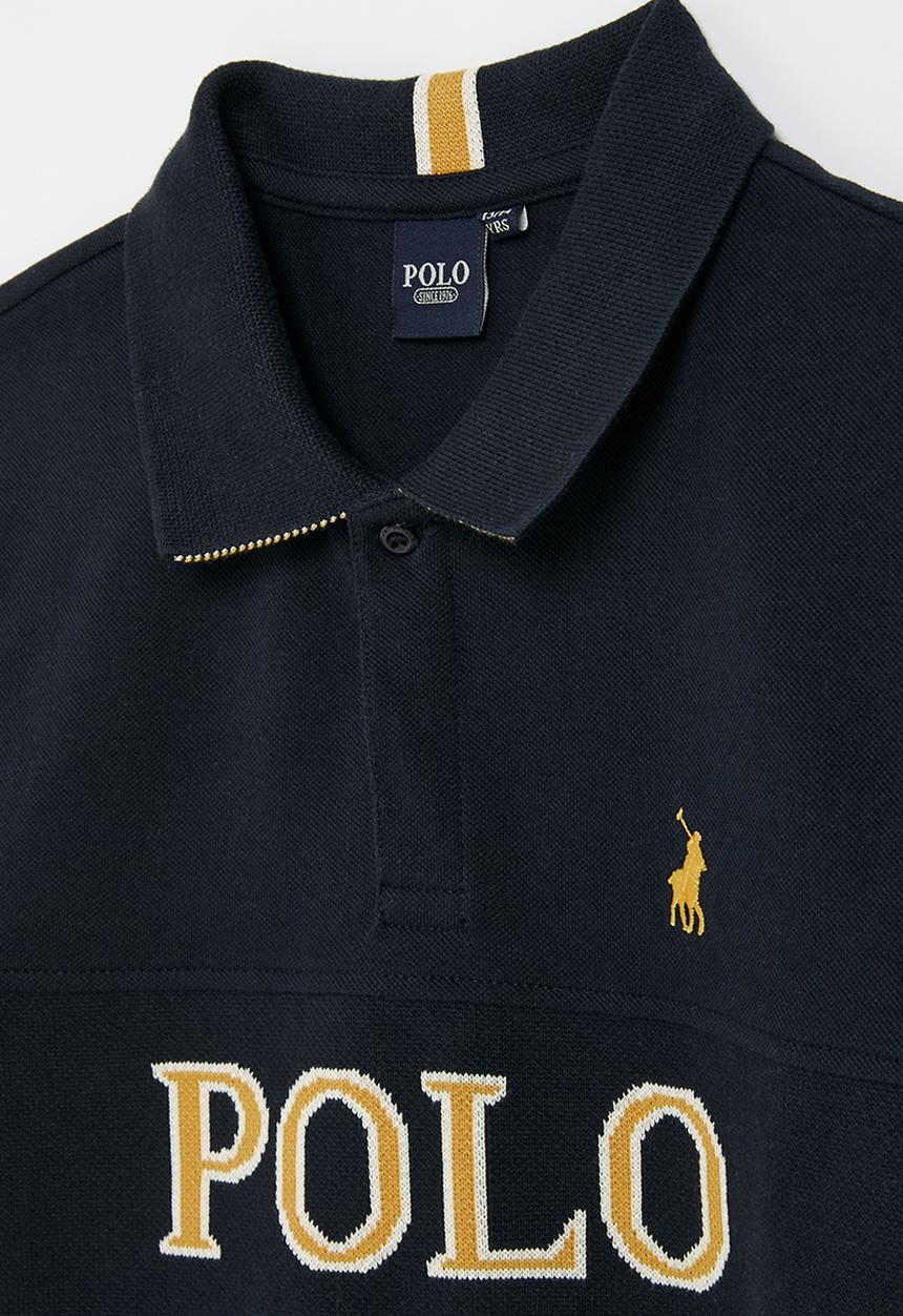 POLO - Boys hawke ss horizontal rib golfer - navy