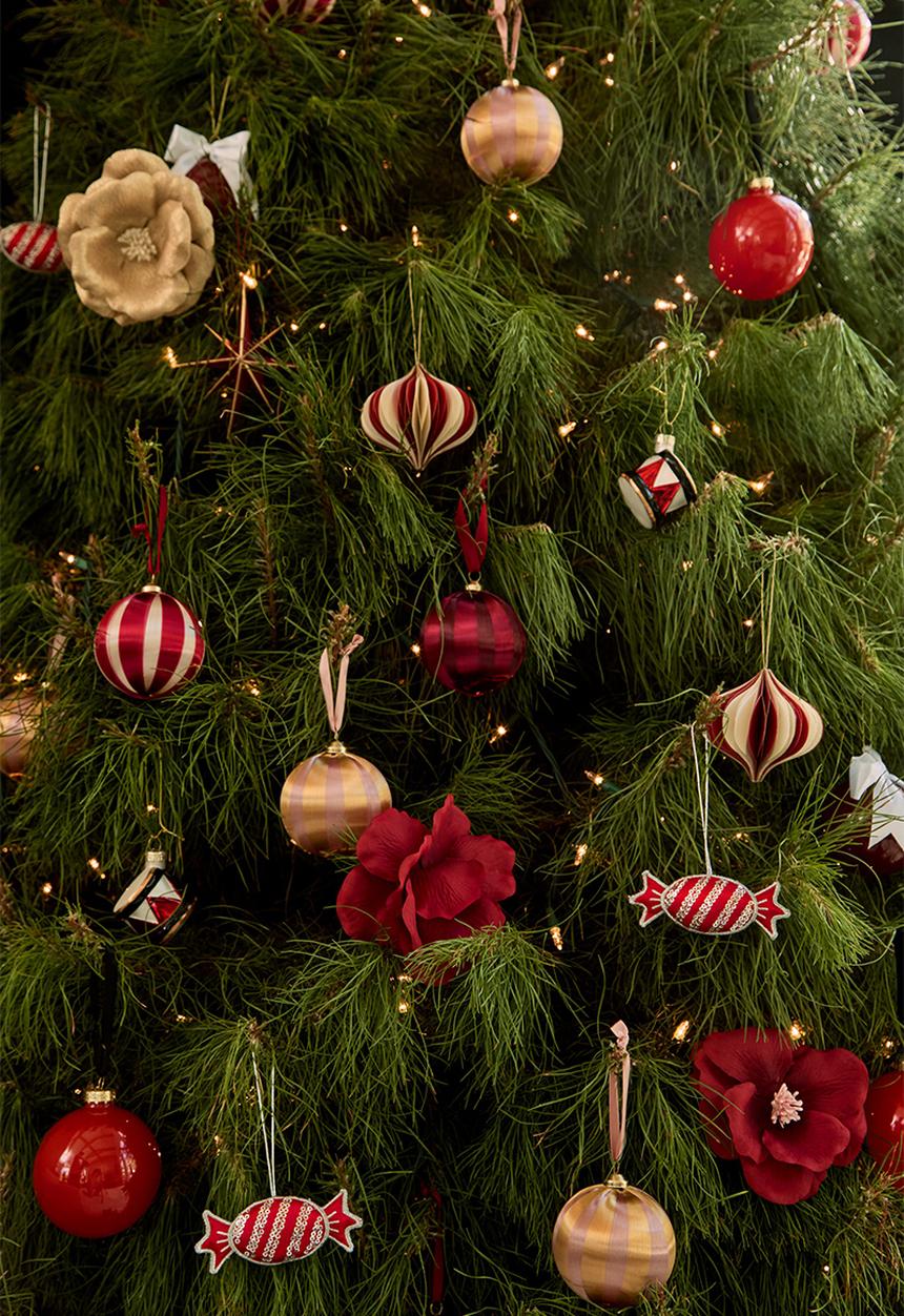 H&M - Embellished christmas tree decoration - red bon-bon 