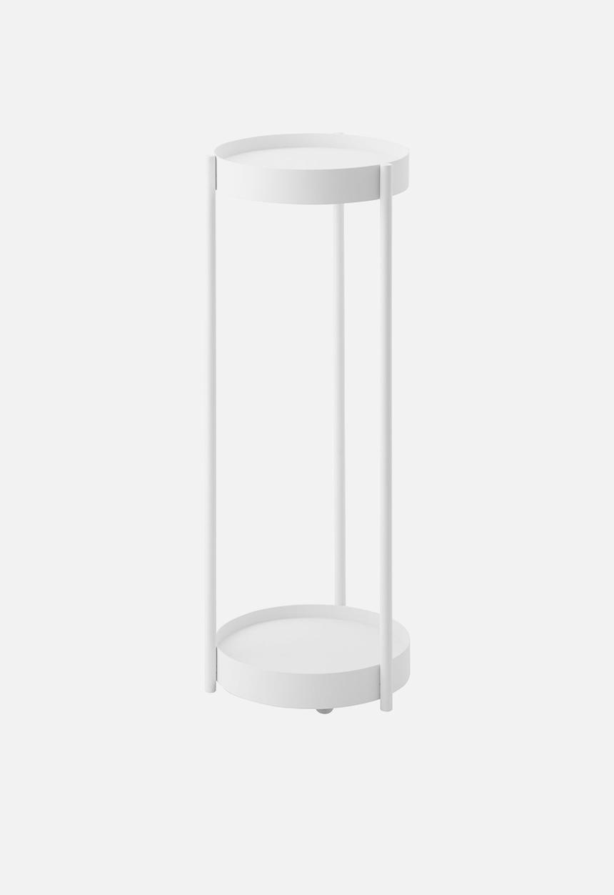 Yamazaki - TOWER 2-TIERED PLANT STAND WITH CASTER WHITE