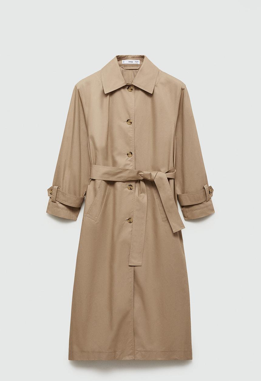 MANGO - Trench coat Rec - Light Beige