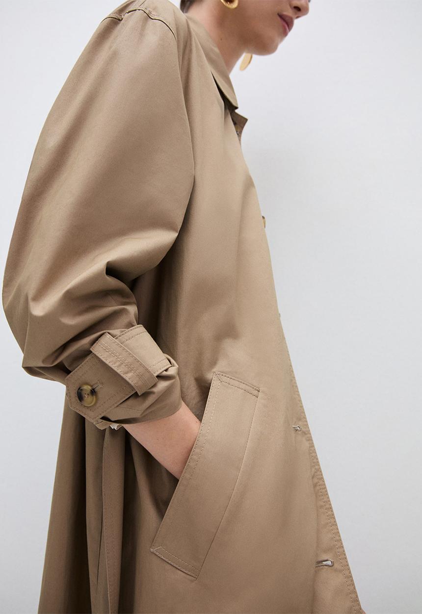MANGO - Trench coat Rec - Light Beige