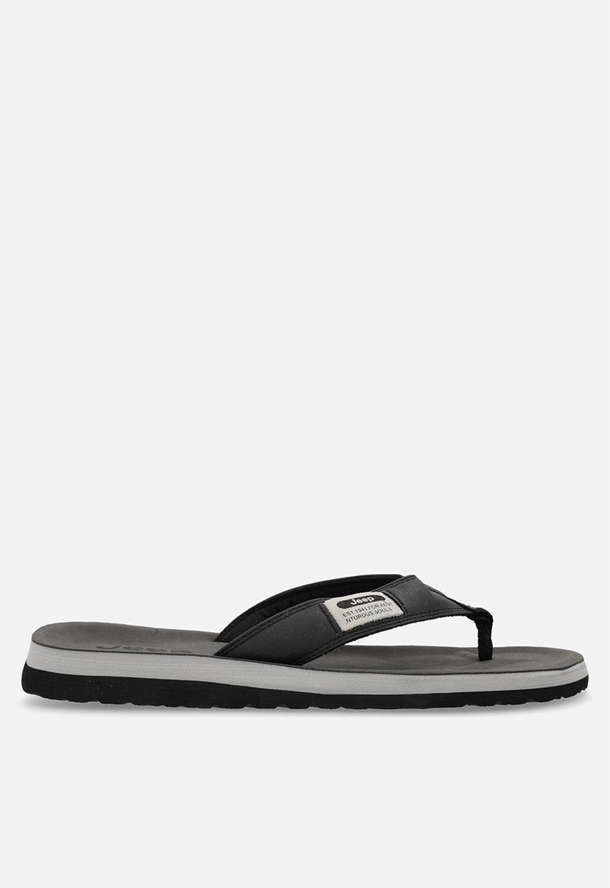 JEEP - Branded comfort thong sandal - black