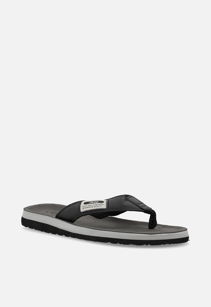 JEEP - Branded comfort thong sandal - black