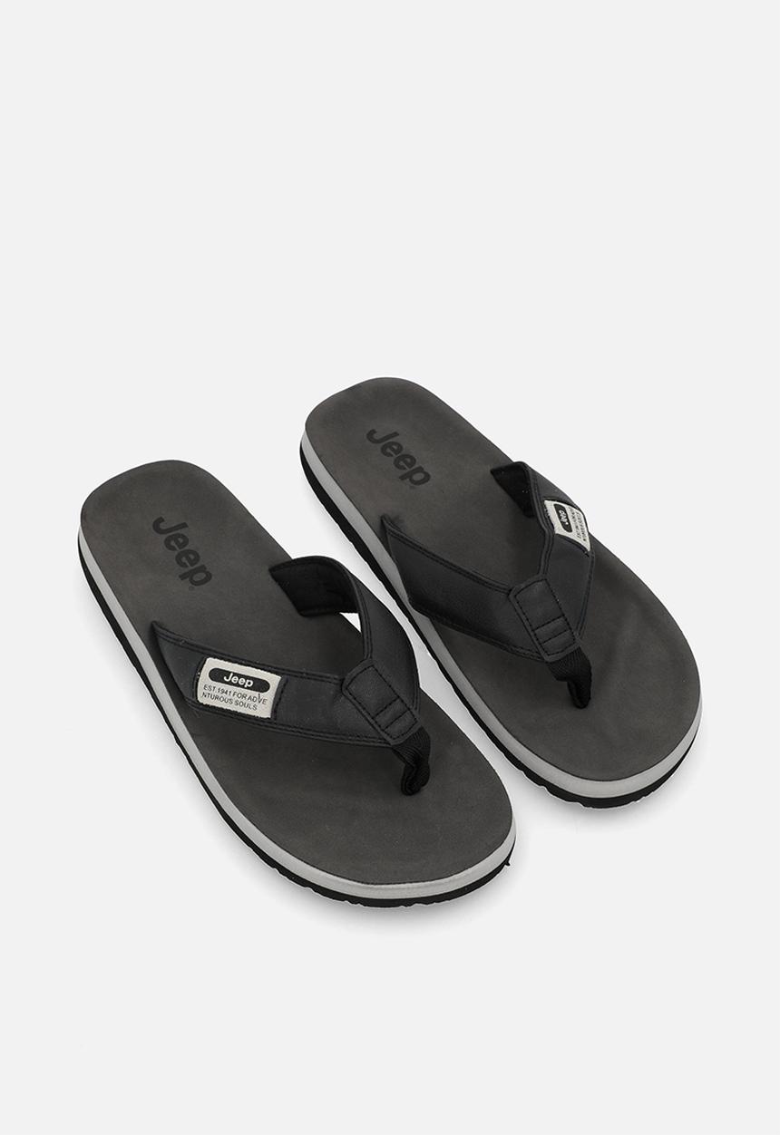 JEEP - Branded comfort thong sandal - black