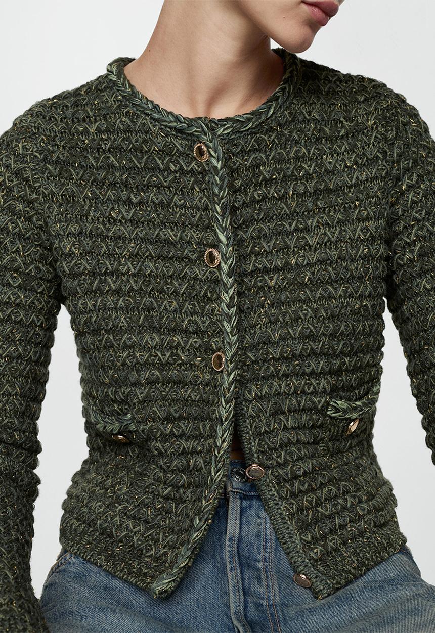 MANGO - Jacket Coquette - Green