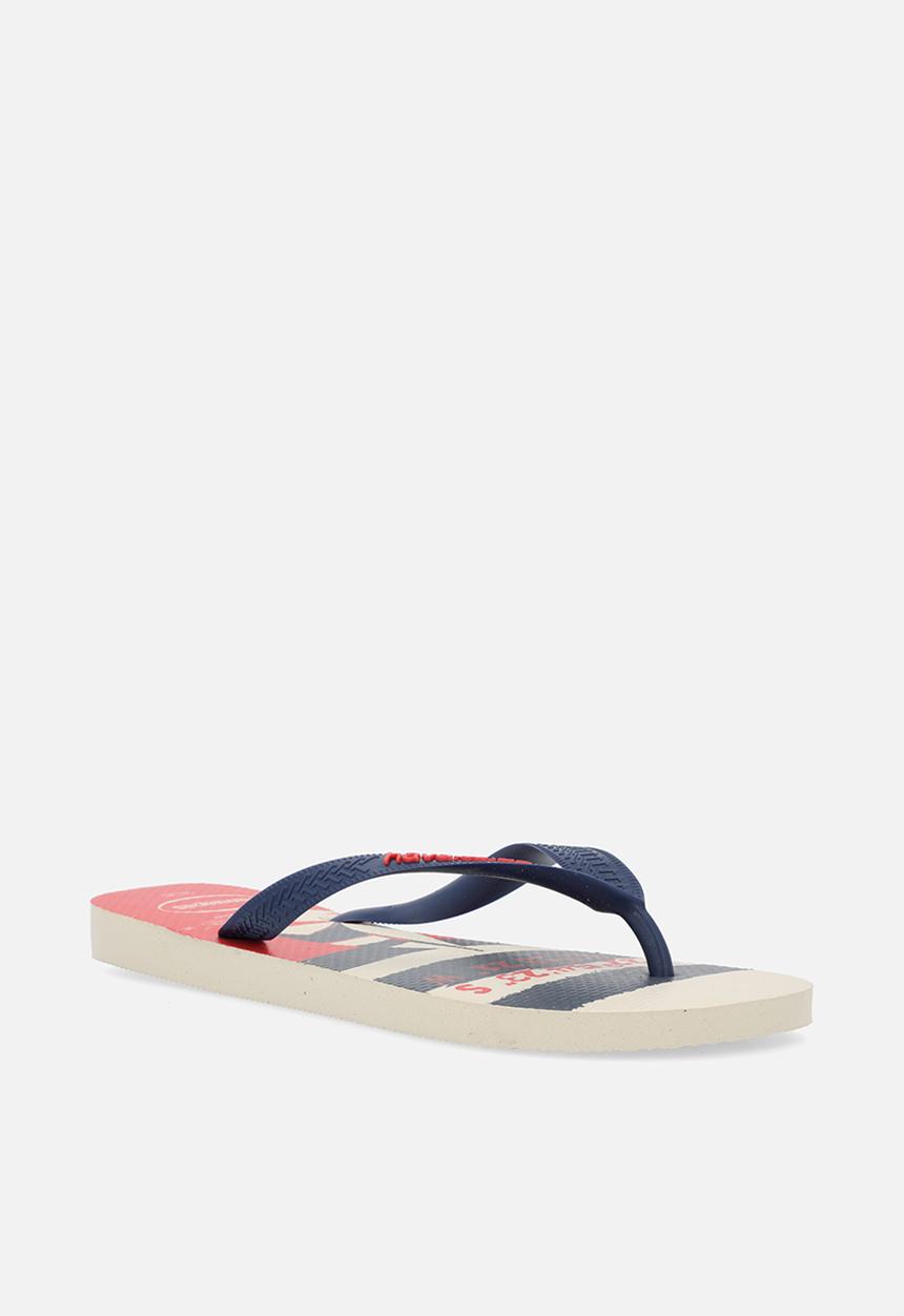 Havaianas - Top nautical - beige straw/navy blue/ruby red