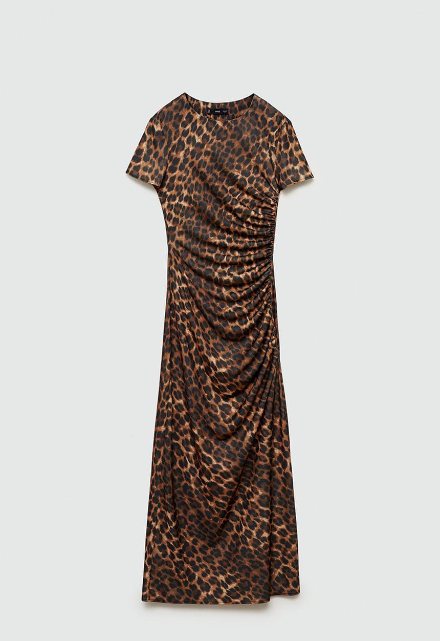 MANGO - Dress leo - brown