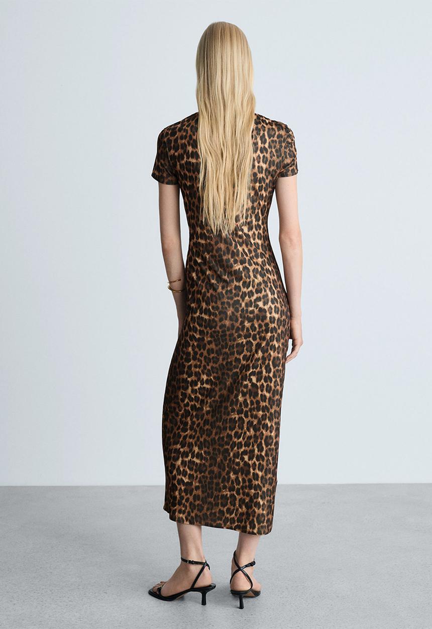 MANGO - Dress leo - brown
