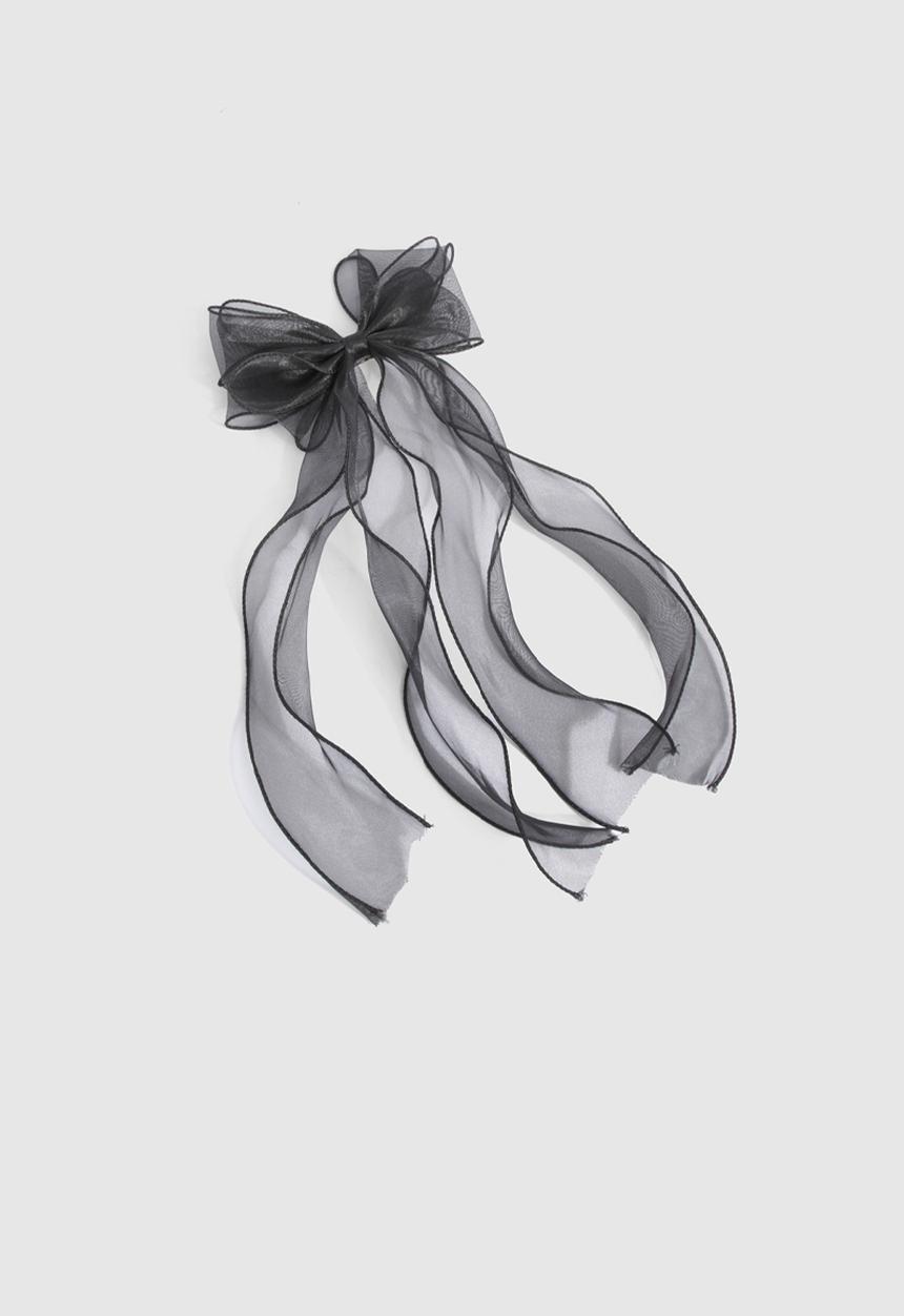 boohoo - Organza Hair Bow - black