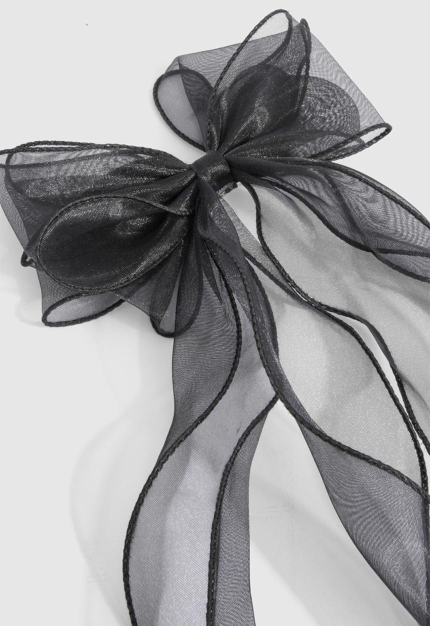 boohoo - Organza Hair Bow - black