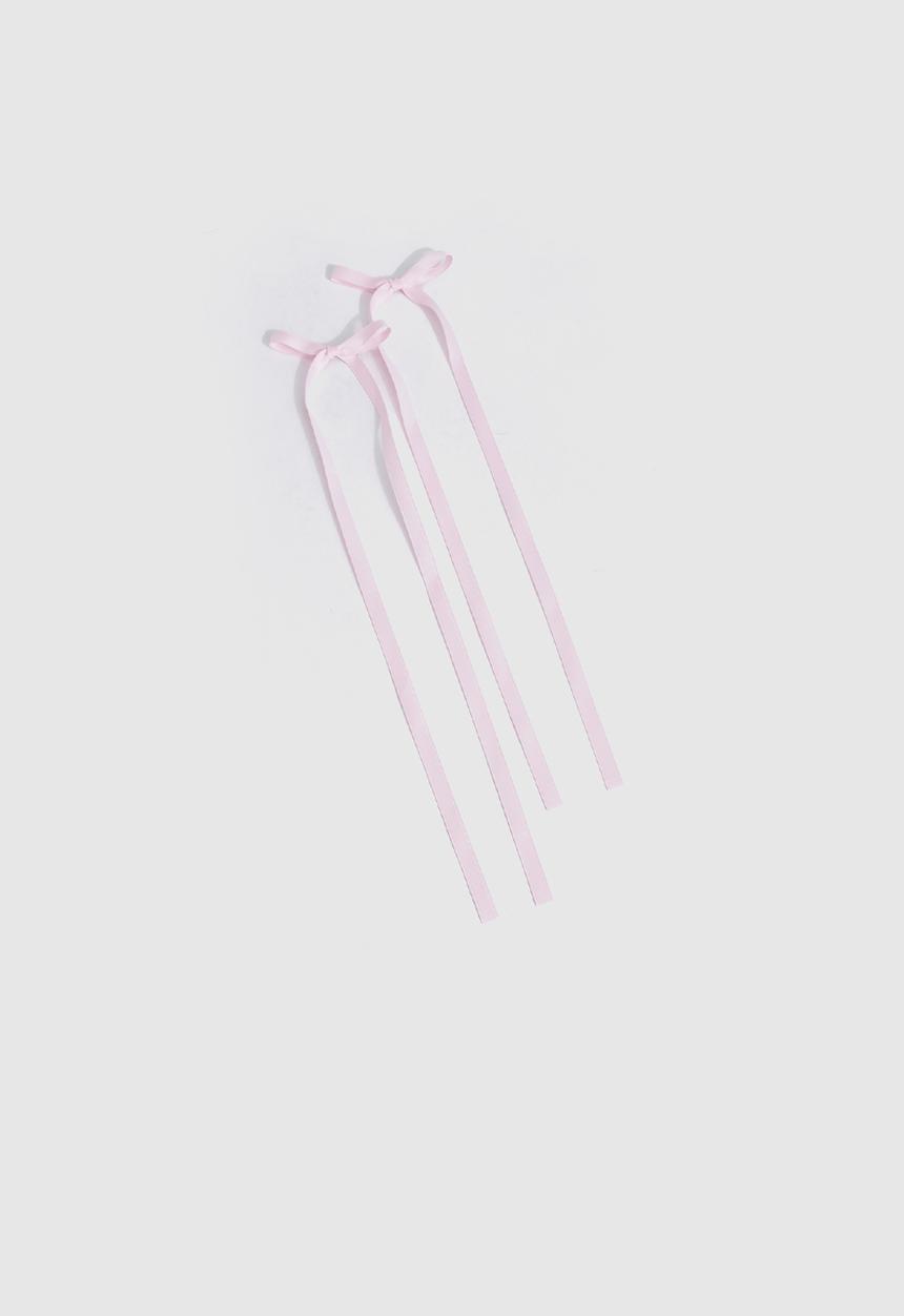 boohoo - Satin Bow Hair Clips - Cherry