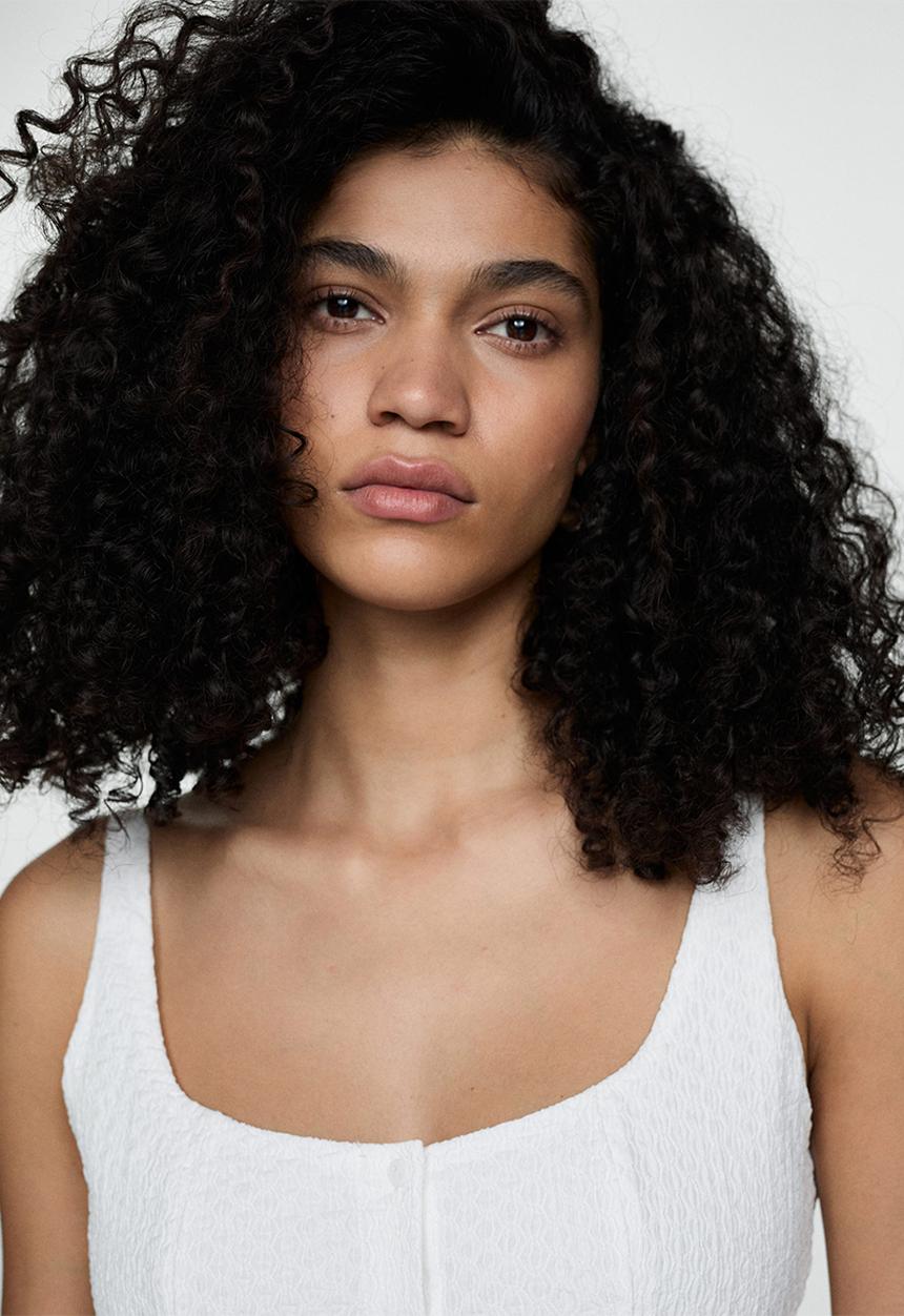 MANGO - Dress milk - white