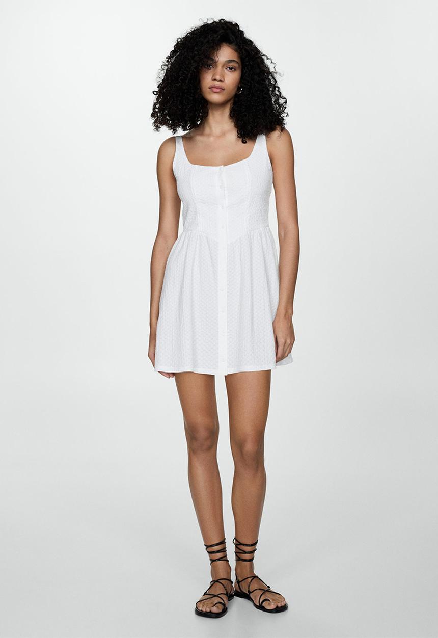 MANGO - Dress milk - white