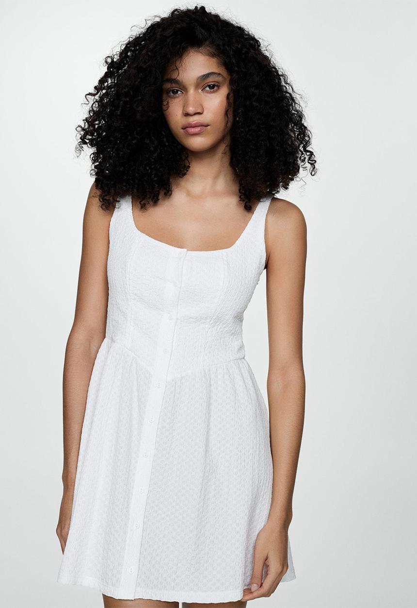 MANGO - Dress milk - white
