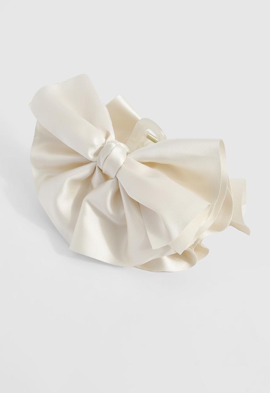boohoo - Bow Claw Clip - Ivory