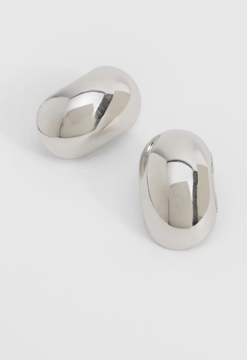 boohoo - Silver Oversized Bubble Stud Earrings - Silver