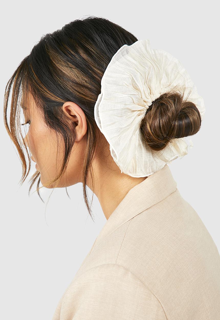 boohoo - Oversized Sheer Scrunchie - Ivory