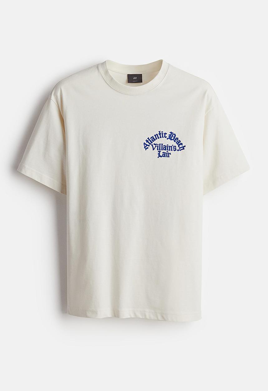H&M - Loose fit printed T-shirt - white