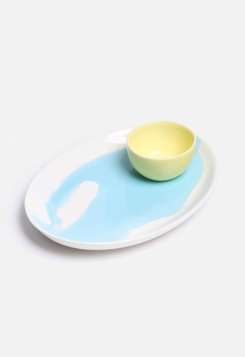 Urchin Art - Swirl platter & dip bowl set