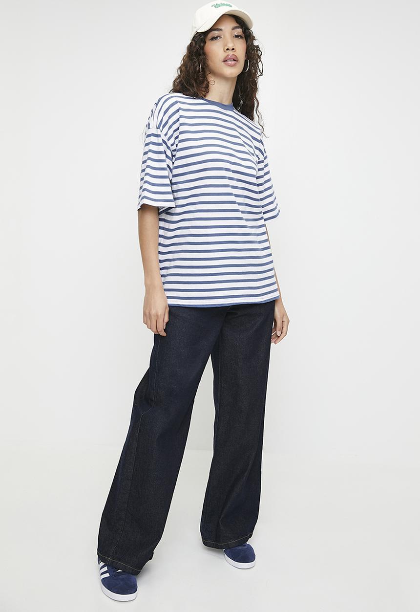 Superbalist - Oversized stripe tee - blue & white