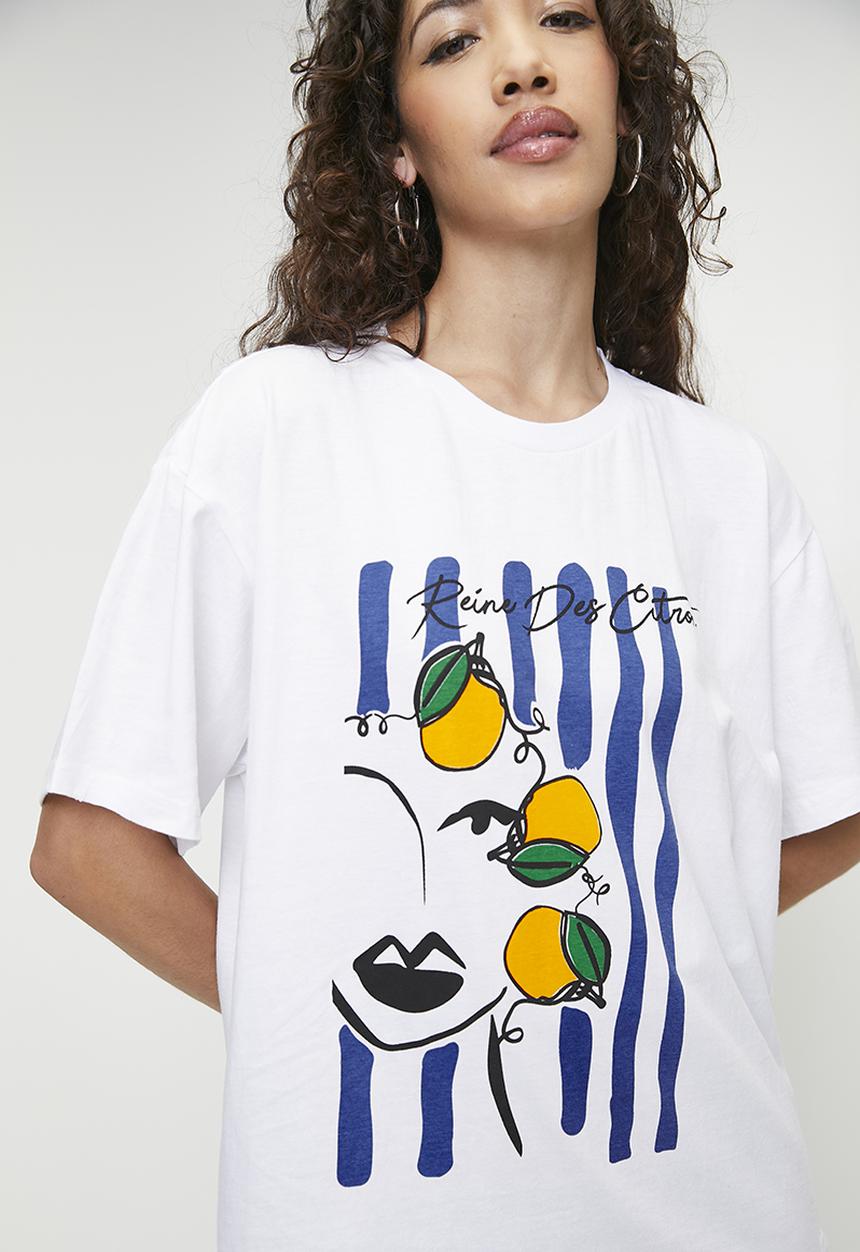 Superbalist - Blue face tee - white