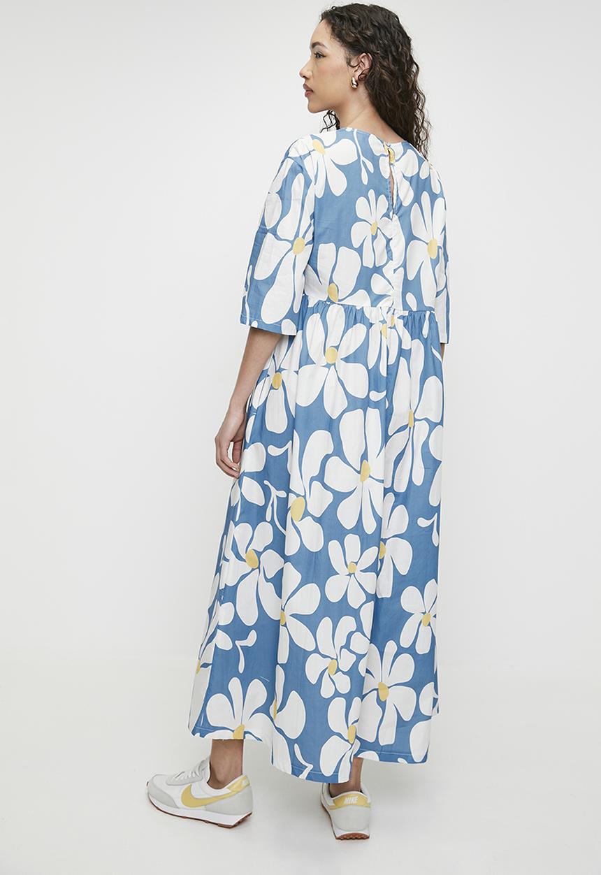 Superbalist - Printed Babydoll Midi Dress - Daisy AOP