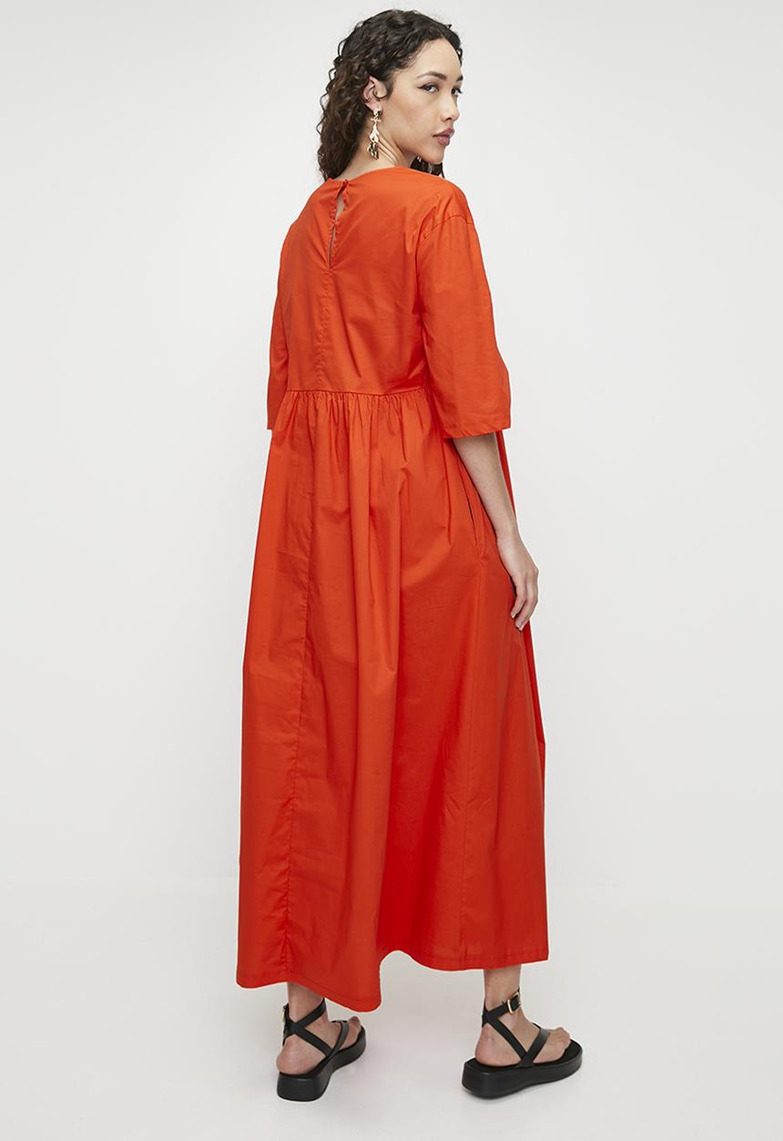 Superbalist - Babydoll Midi Dress - Orange