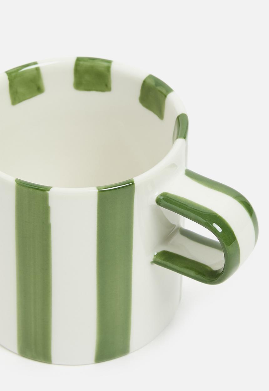 Nicolson Russell - Striped cup & Saucer - Green