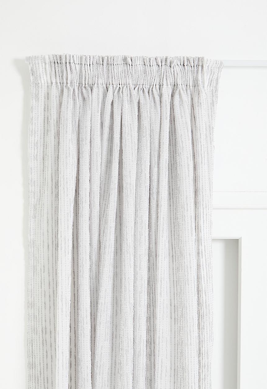 Sixth Floor - Tufted Stripe Taped Curtain - Grey