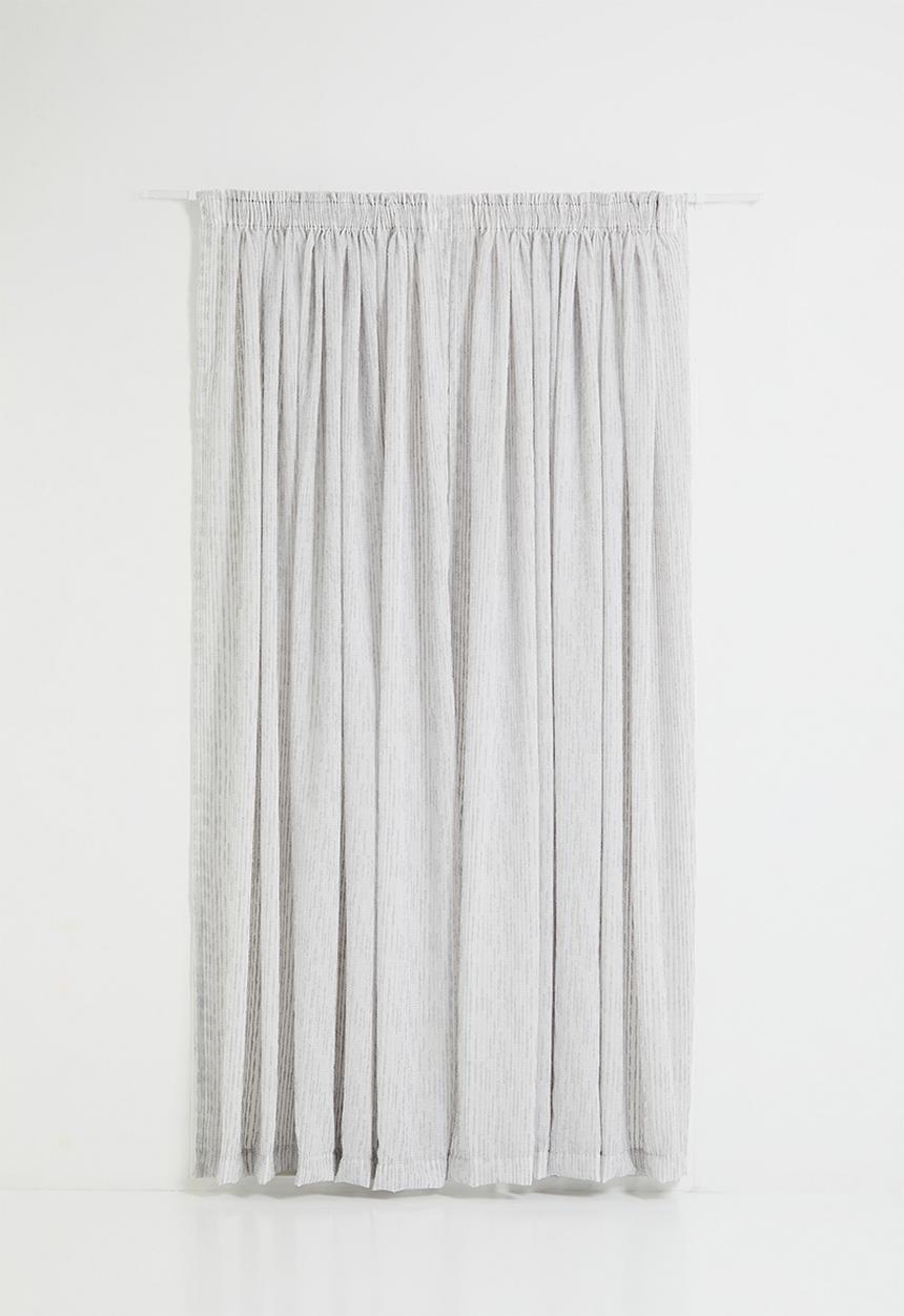 Sixth Floor - Tufted Stripe Taped Curtain - Grey