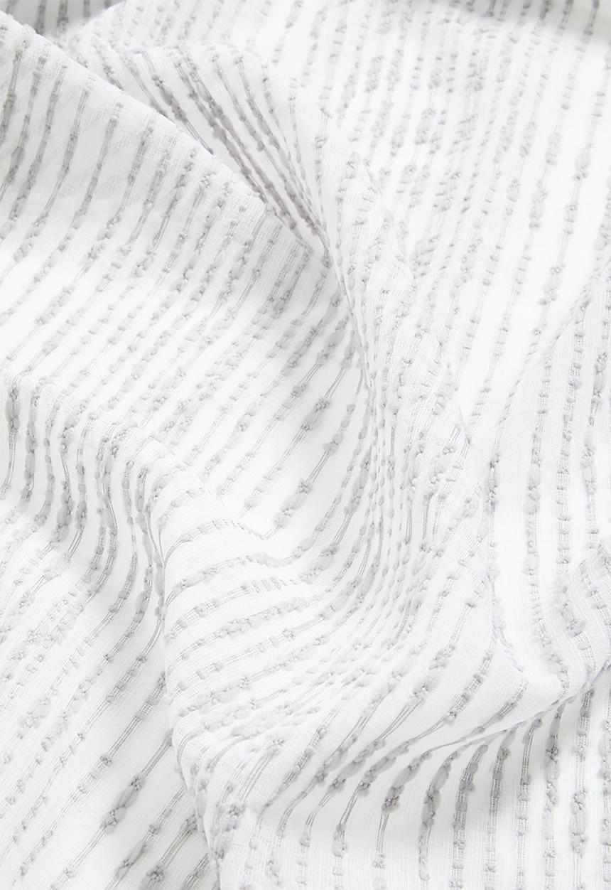 Sixth Floor - Tufted Stripe Taped Curtain - Grey