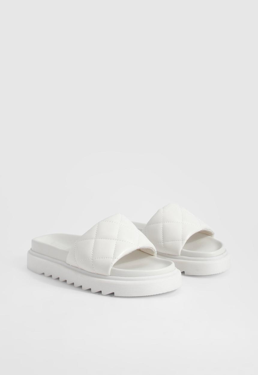 boohoo - Quilted Chunky Sliders