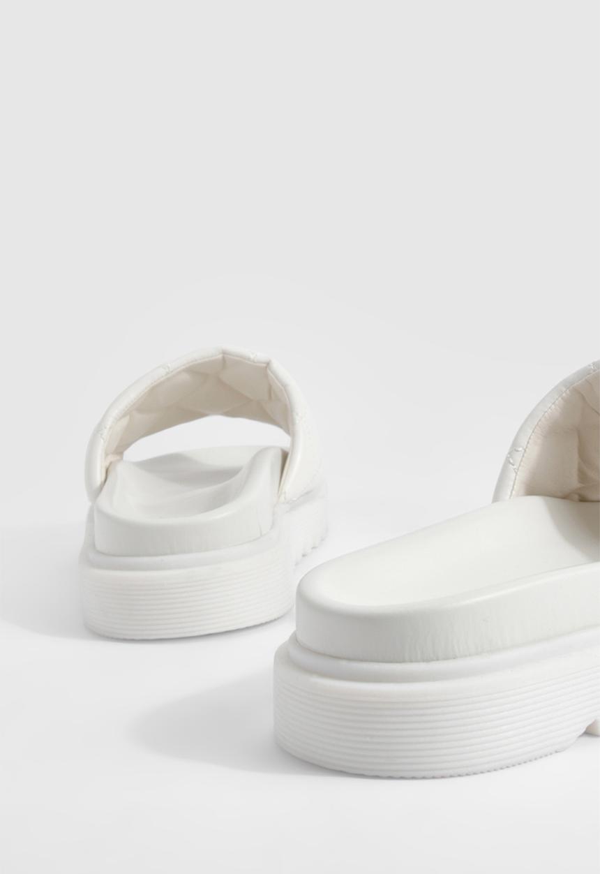 boohoo - Quilted Chunky Sliders