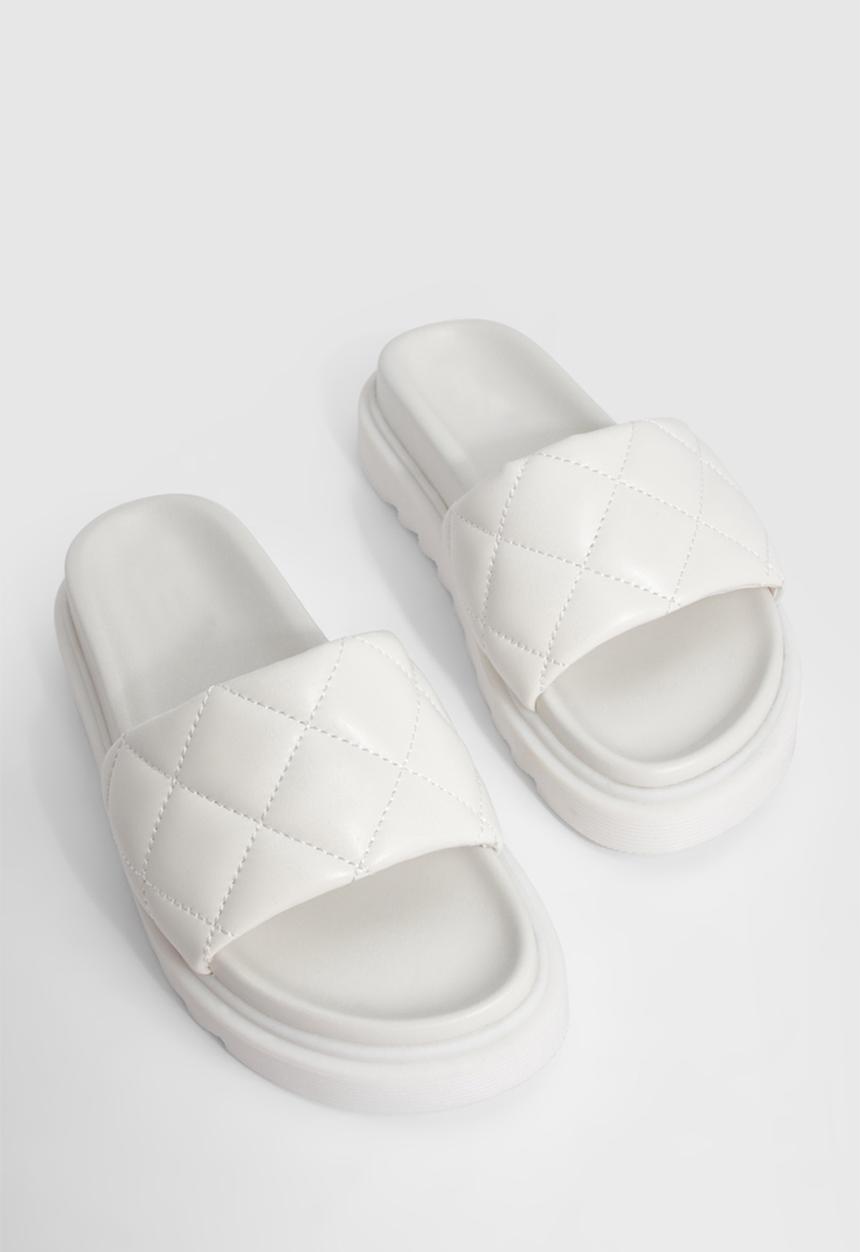 boohoo - Quilted Chunky Sliders