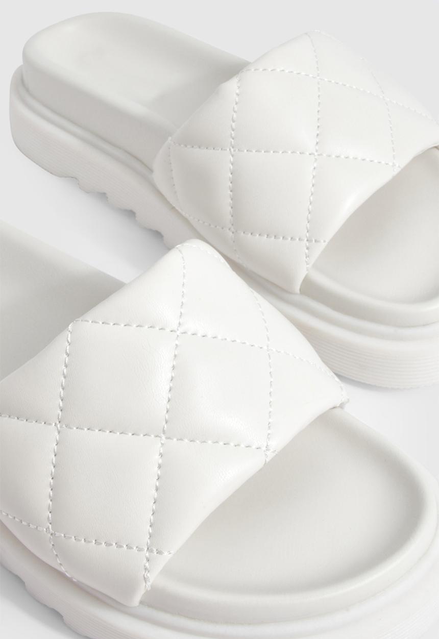 boohoo - Quilted Chunky Sliders