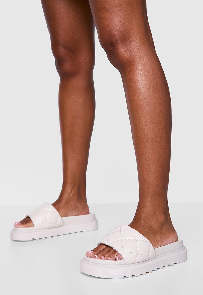 boohoo - Quilted Chunky Sliders
