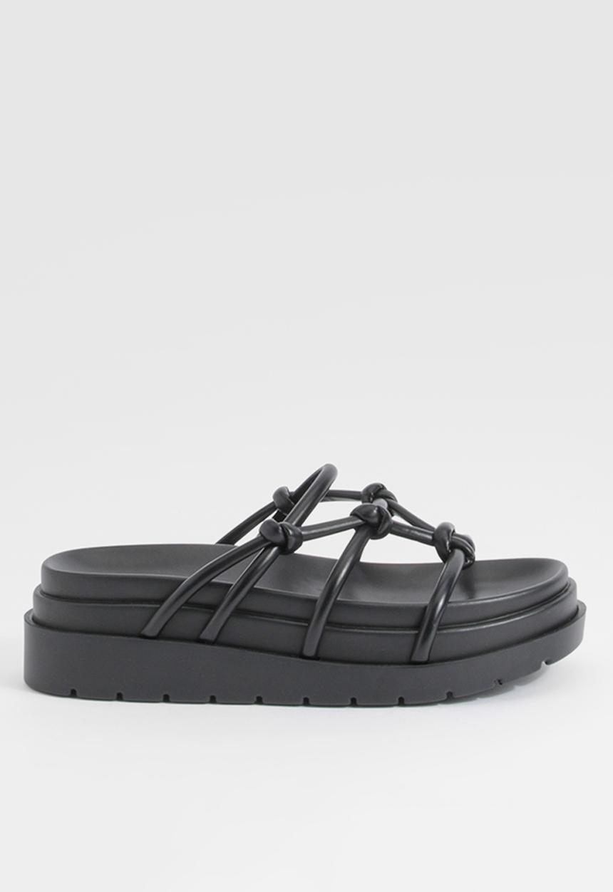 boohoo - Wide Fit Knot Detail Chunky Sliders