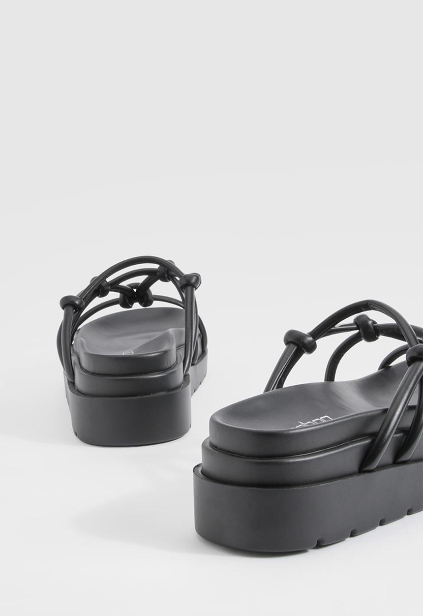 boohoo - Wide Fit Knot Detail Chunky Sliders