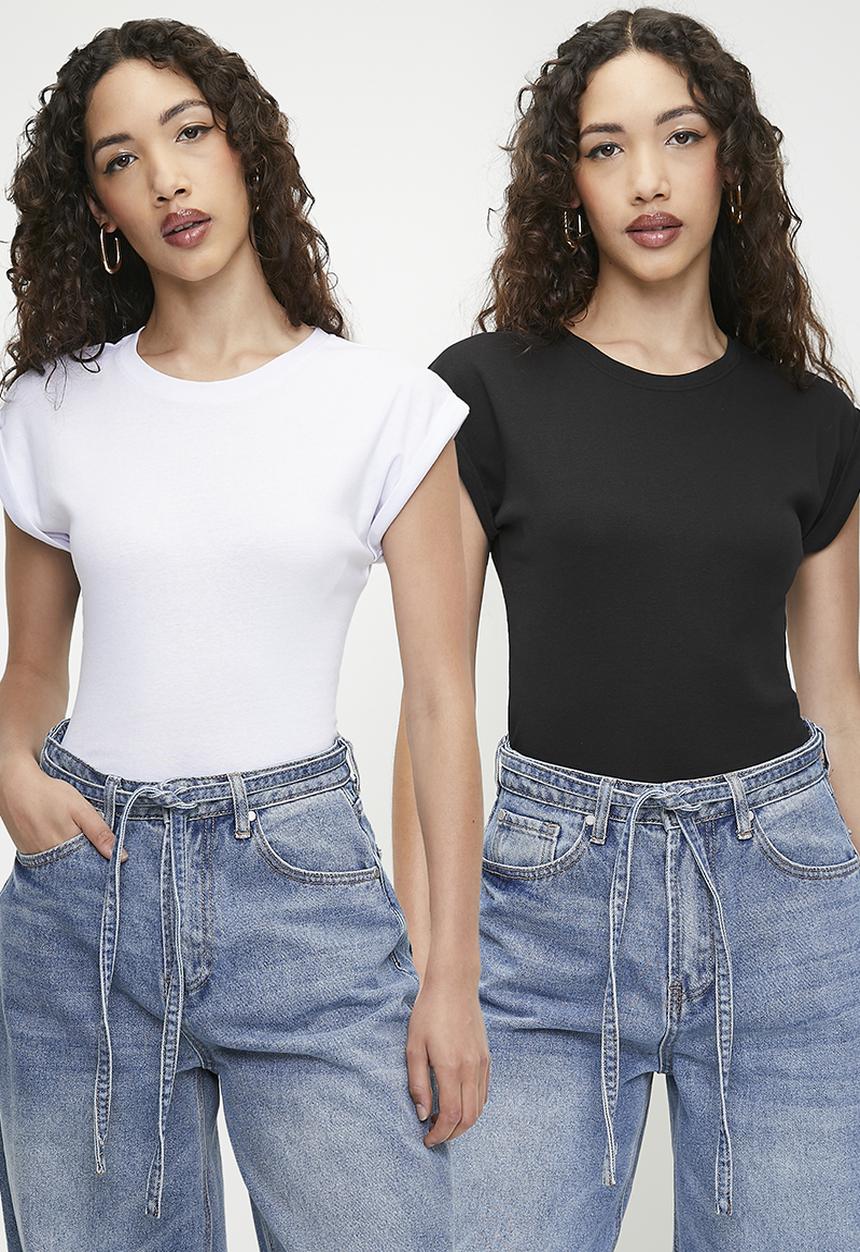 Superbalist - 2 Pack fitted tee - black & white