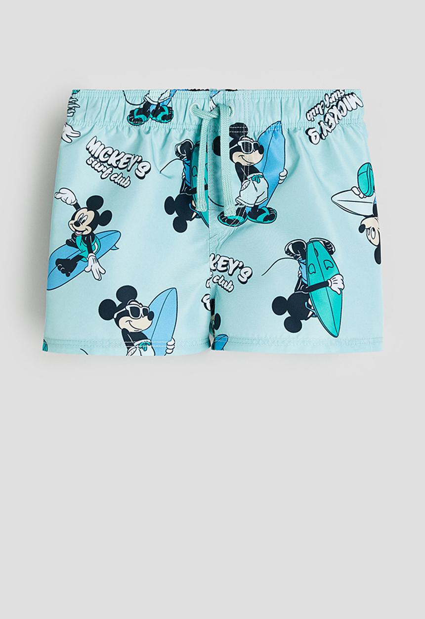 H&M - Patterned swim shorts - turquoise & mickey mouse 
