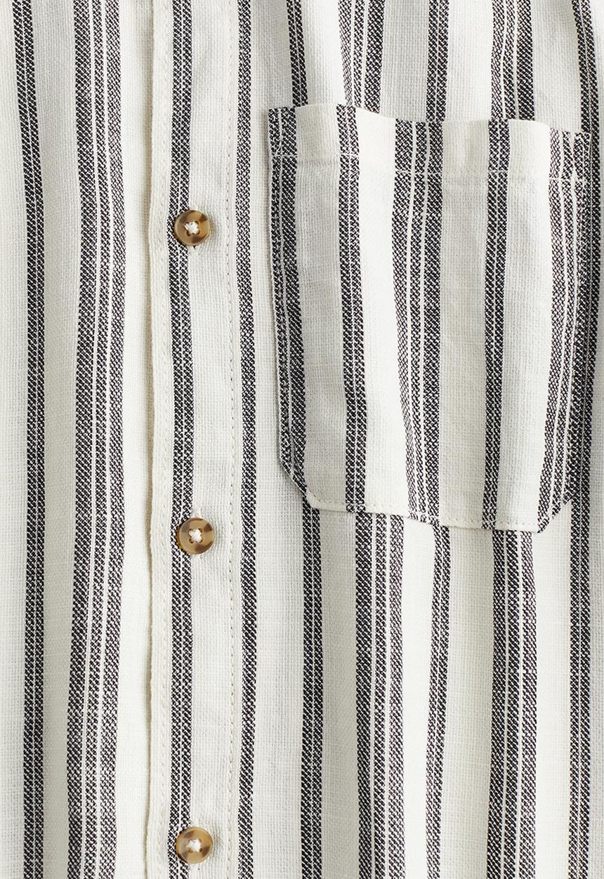 H&M - Short-sleeved cotton shirt - white striped