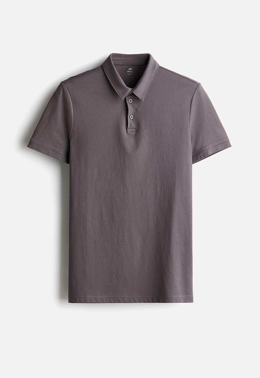 H&M - Coolmax® slim fit polo shirt - dark grey
