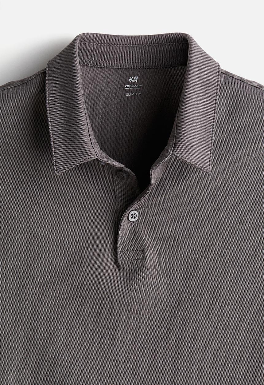 H&M - Coolmax® slim fit polo shirt - dark grey