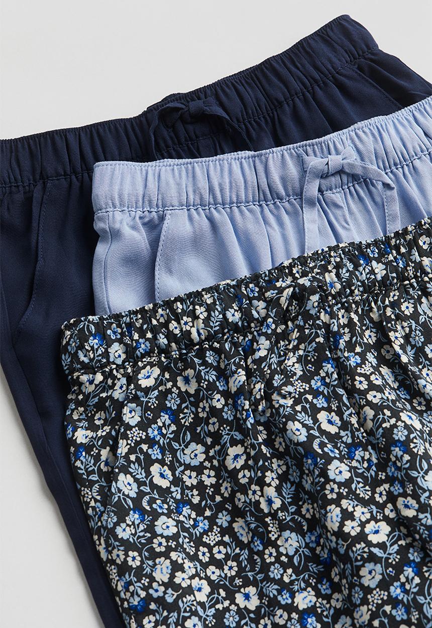 H&M - 3-Pack joggers - dark blue floral