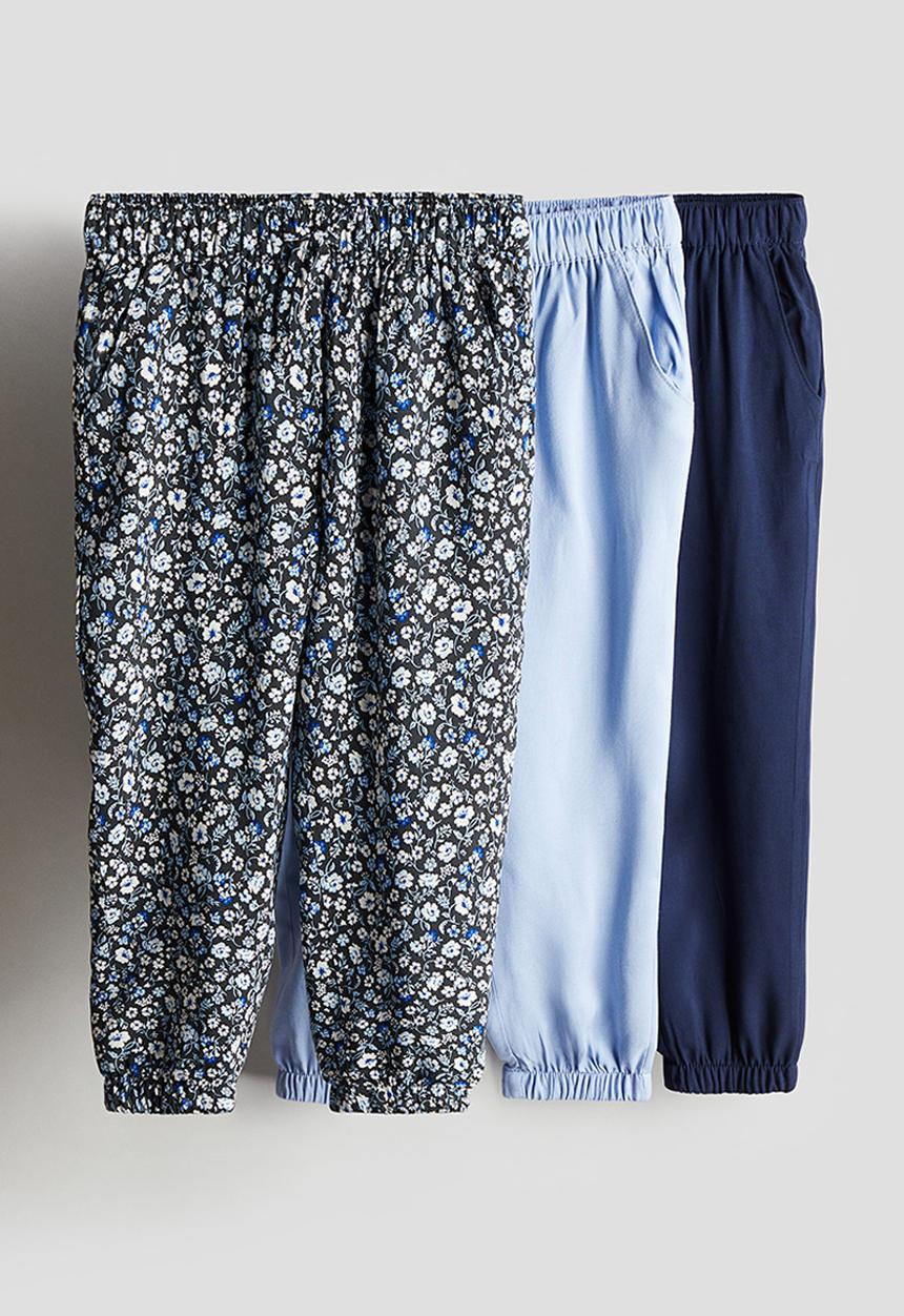 H&M - 3-Pack joggers - dark blue floral