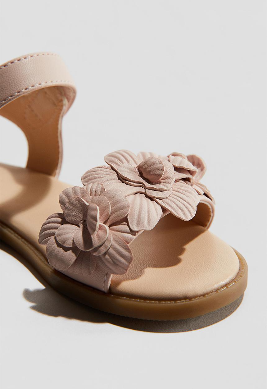 H&M - Appliquéd sandals - powder pink