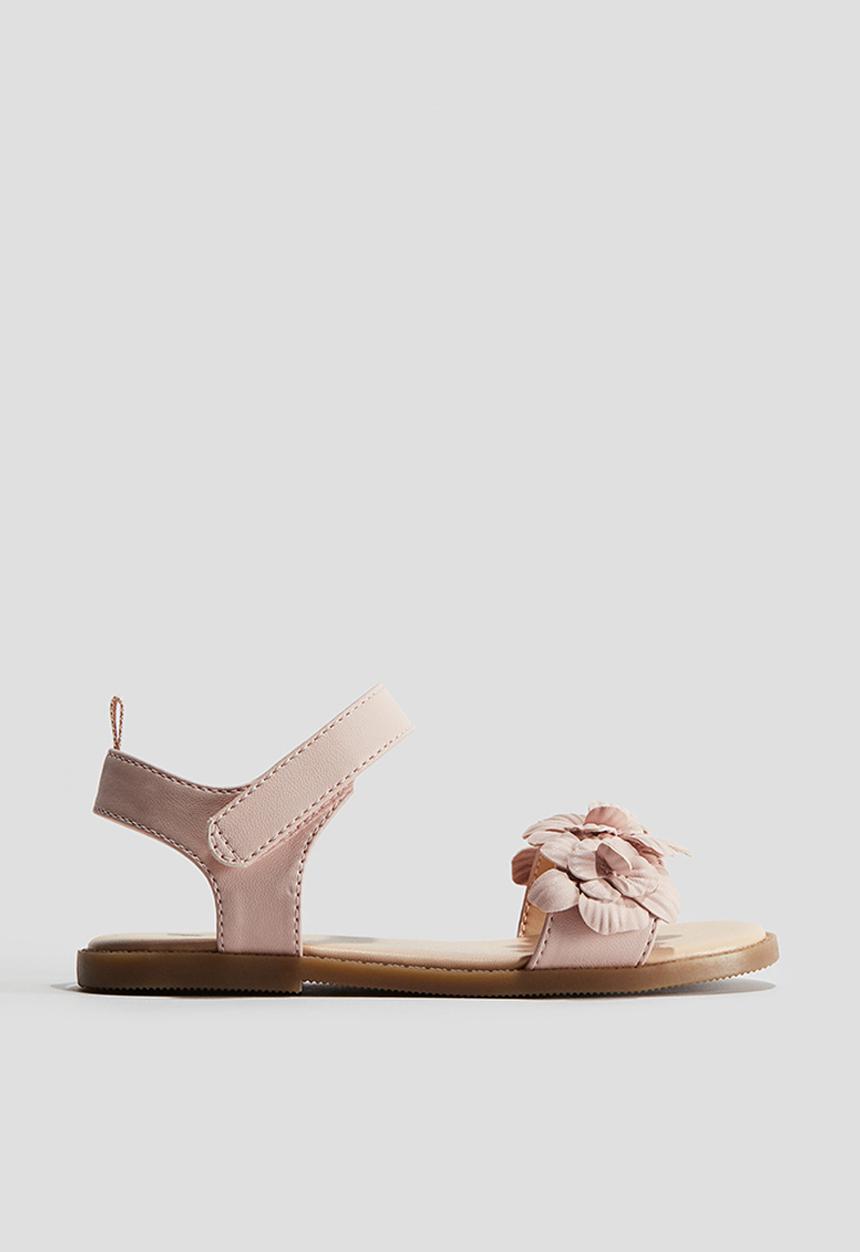 H&M - Appliquéd sandals - powder pink