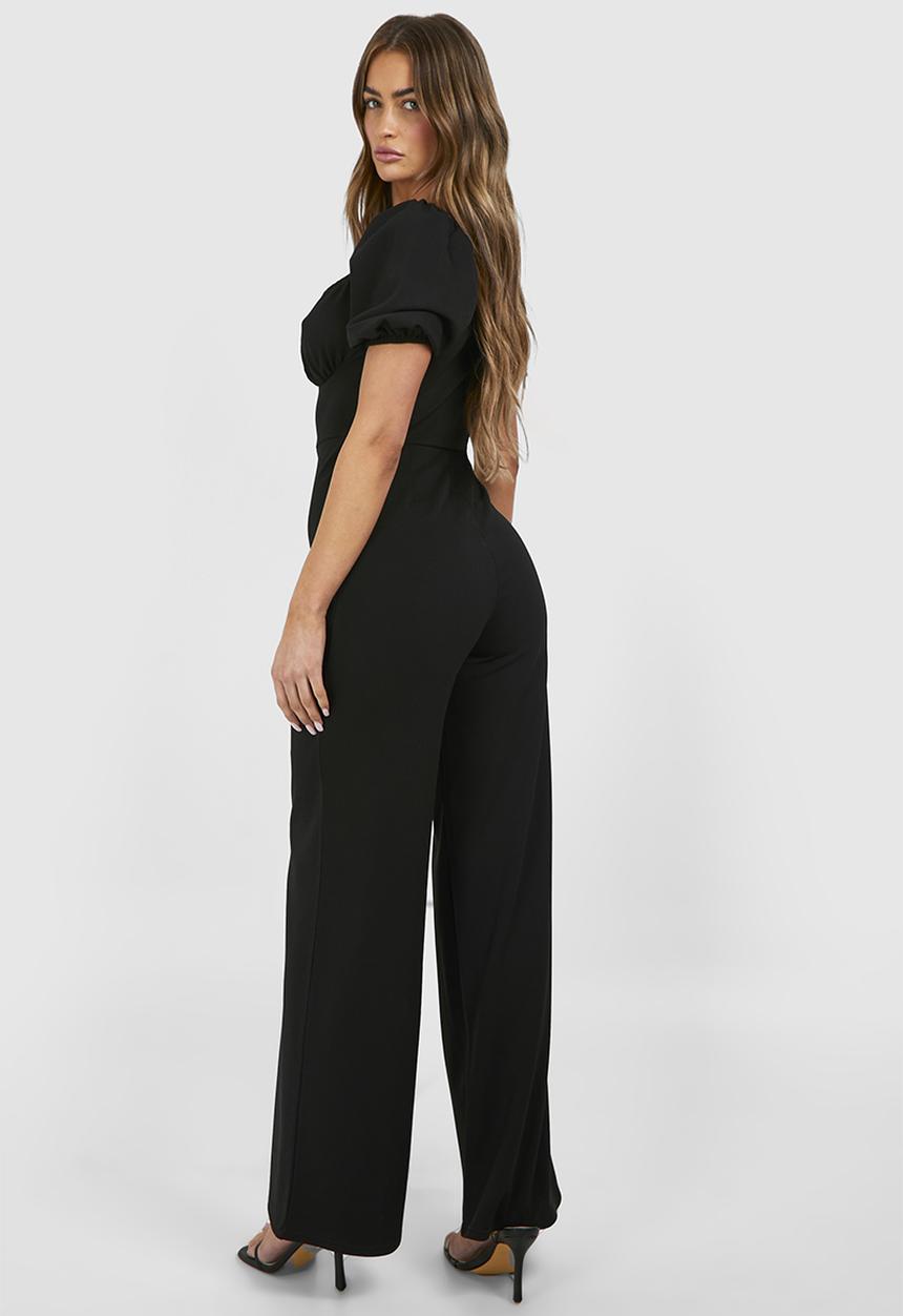 boohoo - Milkmaid Jumpsuit - Black